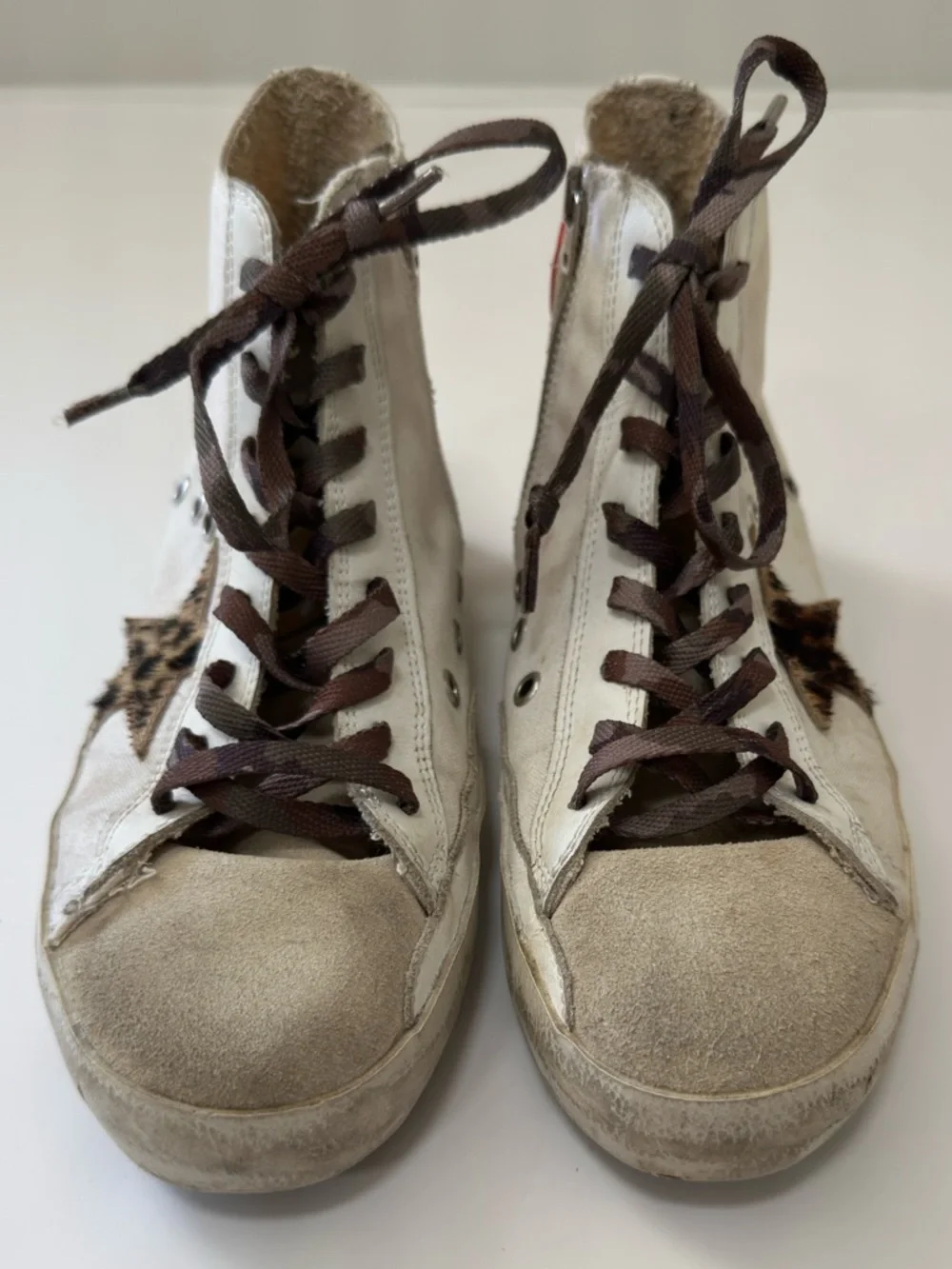 Golden Goose Women’s Francy Sneakers with Leopard Print Hair Star | Size 8 - Picture 5 of 14